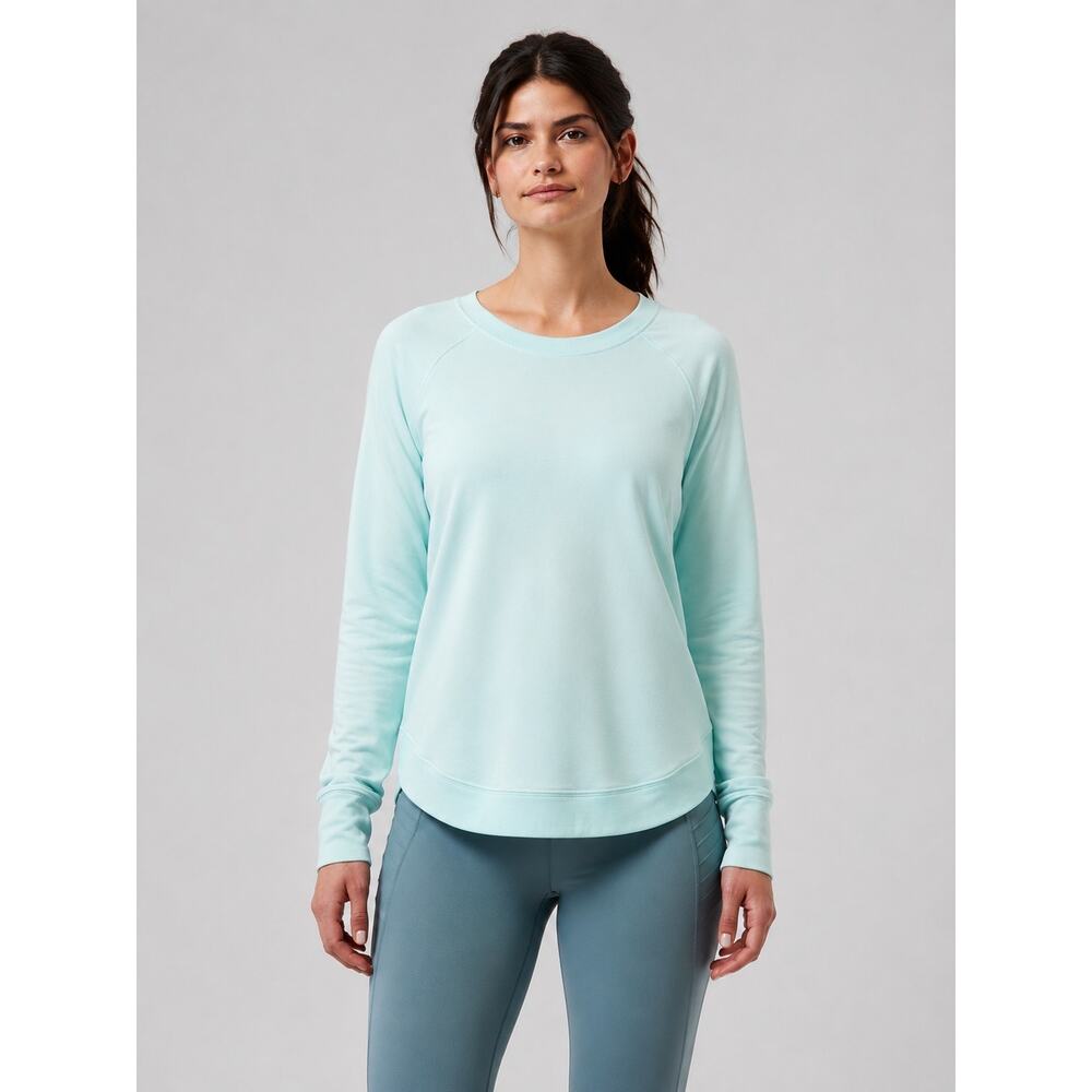 Athleta Paradiso Blue Mindset Sweatshirt Soft Yoga Pullover Athleisure Medium